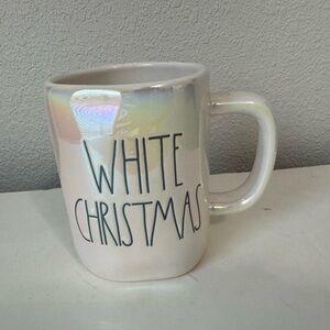 Rae Dunn Iridescent White Christmas Mug